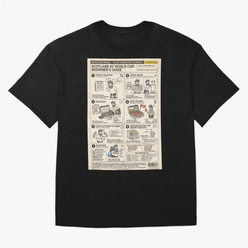 Scotland's Beginners Guide To The World Cup Classic T-Shirt Stand Out with Spirit from Match Day Hype around FIFA World Cup 2026 Group Stage, Messi, CR7 and Mbappe, England, Match Day Excitement, Supporter Culture, Golden Goals and Global Football