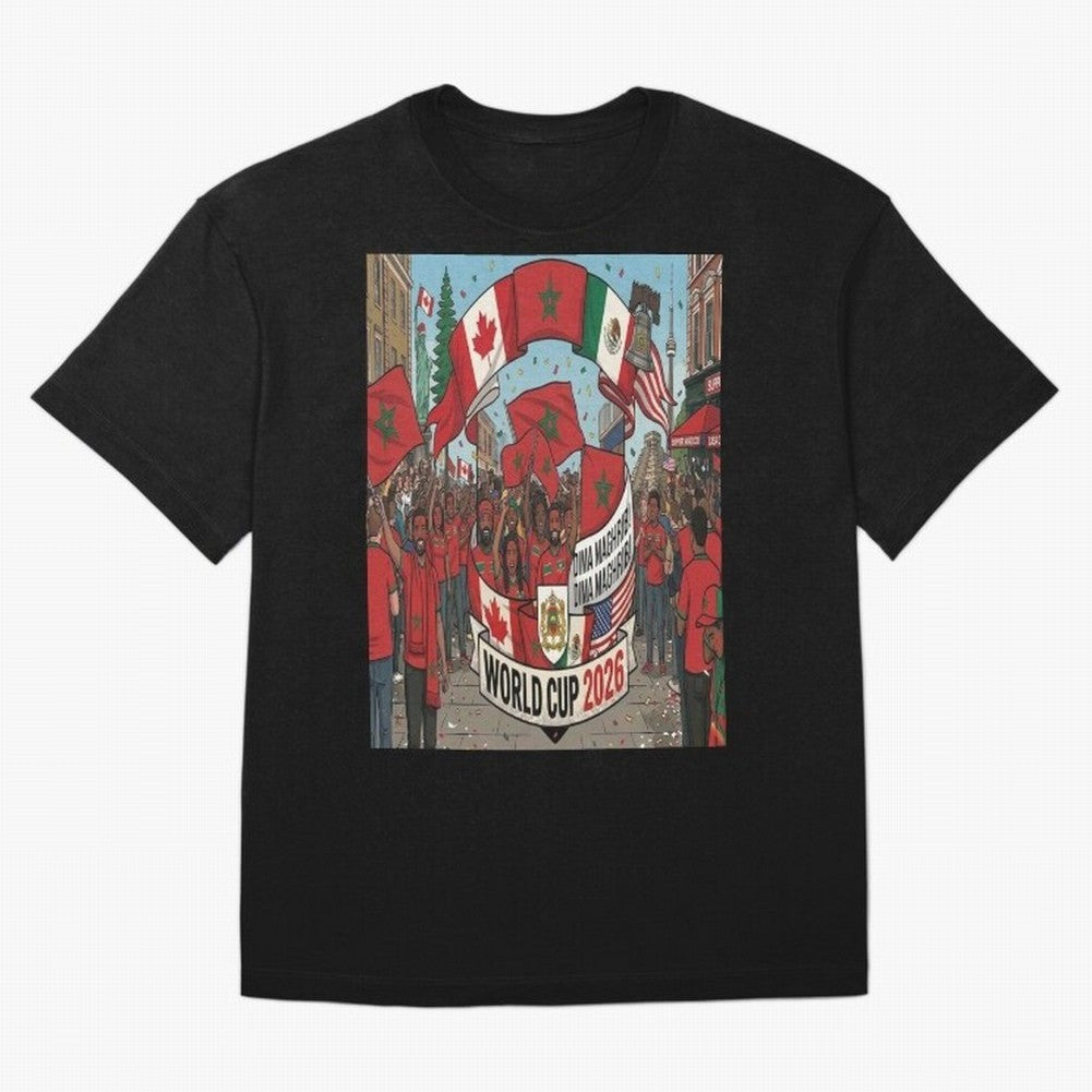 Morocco World Cup 2026 Classic T-Shirt Keep the Match Day Mood of Match Day Hype around FIFA World Cup 2026 Group Stage, Mbappe, Portugal, Championship Spirit, Famous Goals, Roaring Crowds and International Football Unity; Perfect for Fans,