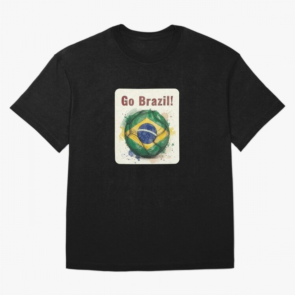 Go Brazil Soccer Ball Flag | Brazilian Football Fan Graphic Tee Classic T-Shirt Capture Stadium Memories from Match Day Hype around FIFA World Cup 2026 USA Canada Mexico, Haaland and Mbappe, Argentina, France and Brazil, Champion Mindset, Group