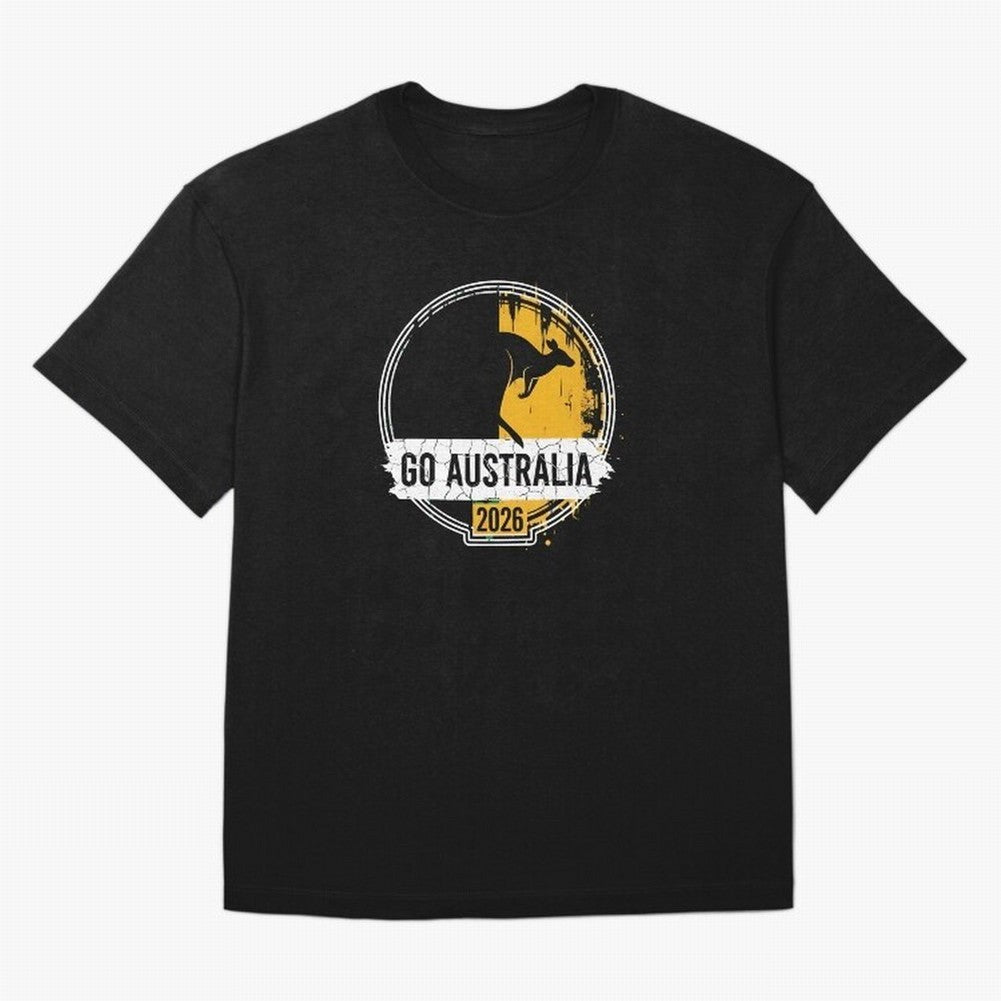 Golden Green Kangaroo Emblem Go Australia 2026 Supporter Design T-Shirt_83662099 Classic T-Shirt Bring a Champion Mindset to Match Day Hype around FIFA World Cup 2026, CR7 and Messi, Germany, Stadium Chants, National Pride, Trophy Dreams and