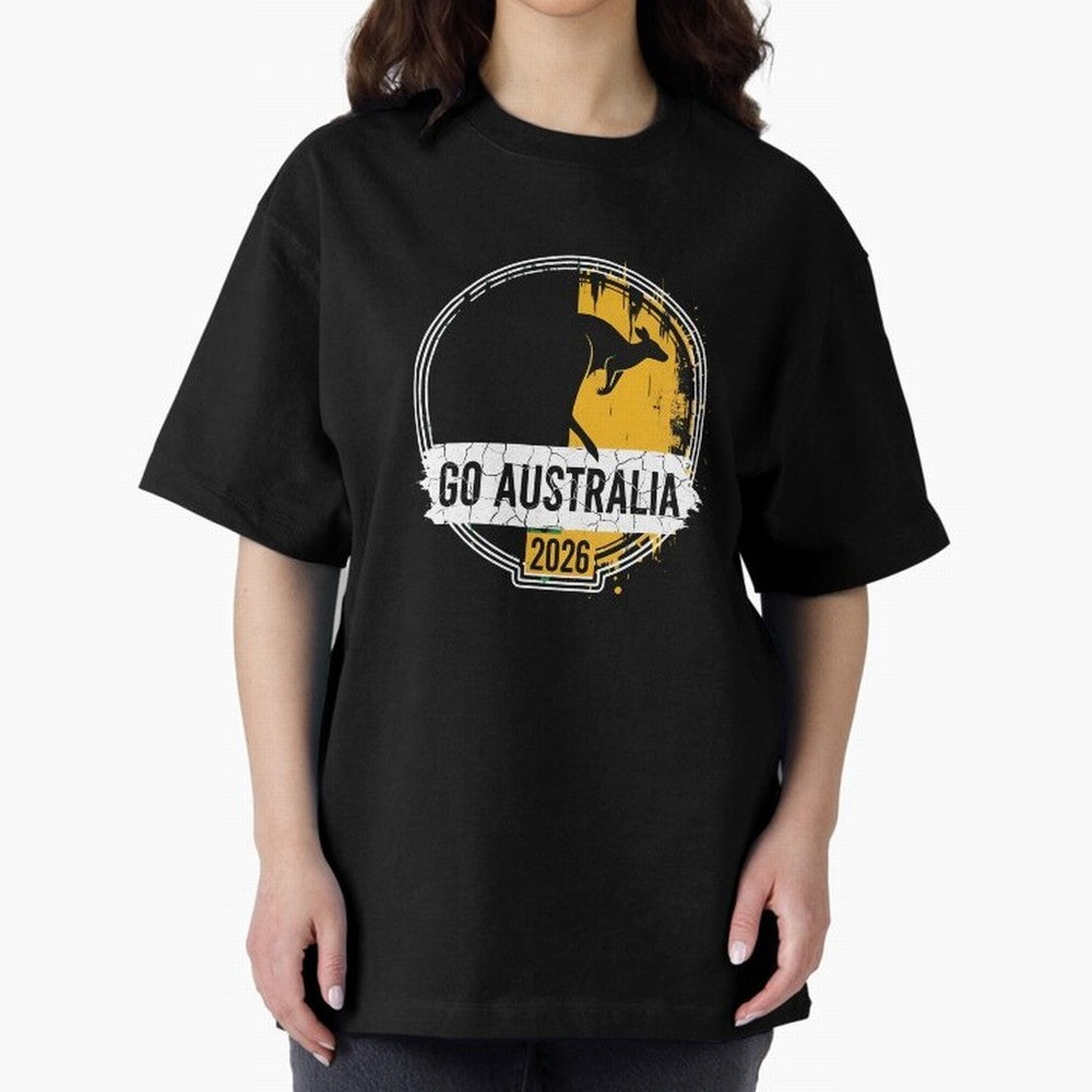 Golden Green Kangaroo Emblem Go Australia 2026 Supporter Design T-Shirt_83662099 Classic T-Shirt Capture Stadium Memories from Match Day Hype around FIFA World Cup 2026, CR7, France, Championship Spirit, Famous Goals, Roaring Crowds and
