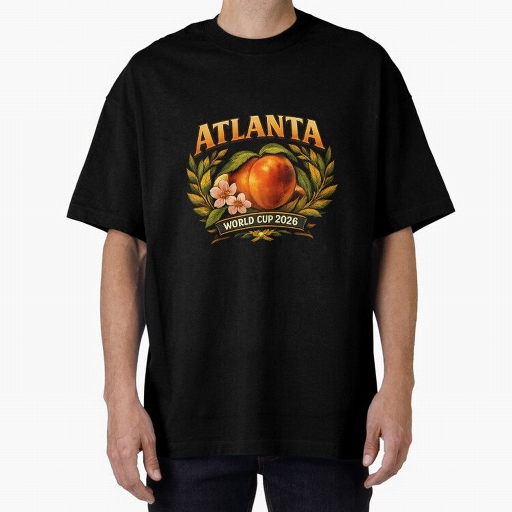 Atlanta 2026 World Cup Host City ¡ª Georgia Peach Laurel Wreath Classic T-Shirt Make the Season About FIFA World Cup 2026 USA Canada Mexico Spirit, with France, Haaland and Mbappe, Vintage Soccer Flavor, Modern Football Stars, National Flags and