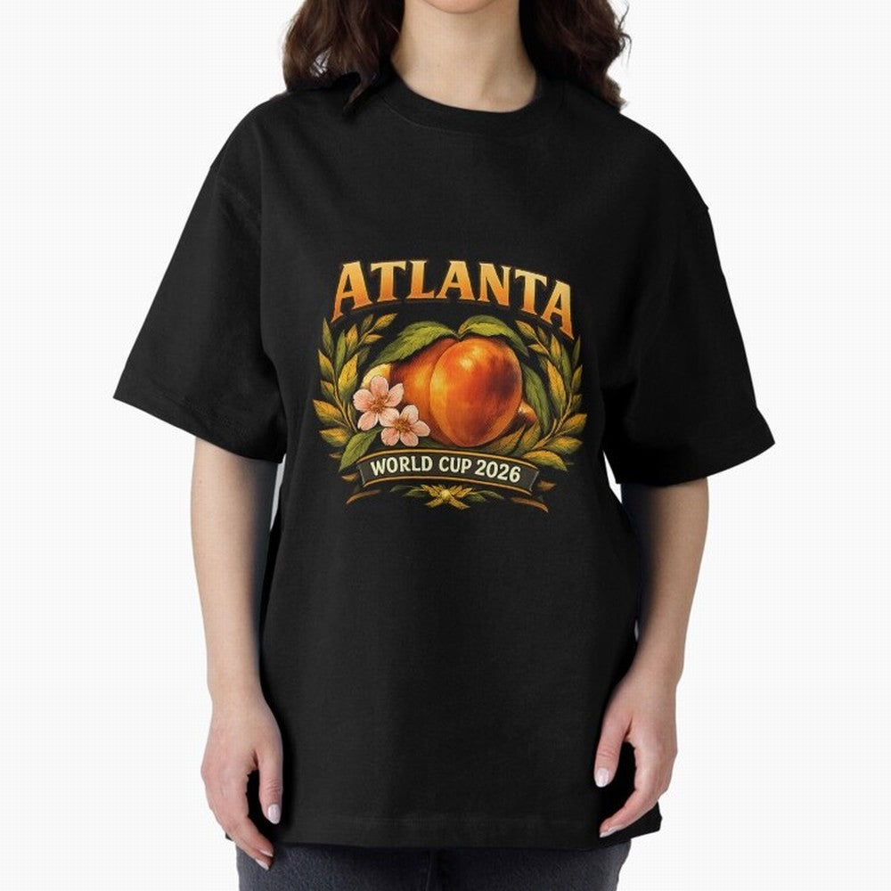Atlanta 2026 World Cup Host City ¡ª Georgia Peach Laurel Wreath Classic T-Shirt Make the Season About FIFA World Cup 2026 USA Canada Mexico Spirit, with France, Haaland and Mbappe, Vintage Soccer Flavor, Modern Football Stars, National Flags and