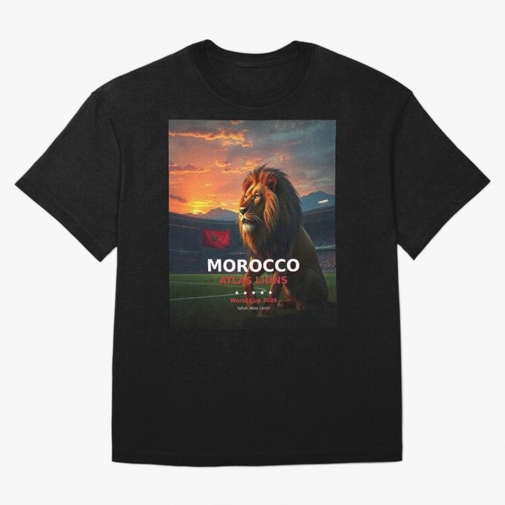 Morocco Atlas Lions - World Cup 2026 Soccer Fan Tee Classic T-Shirt Keep Football History Alive during FIFA World Cup 2026 Group Stage Built around Mbappe and Neymar, Argentina, France and Brazil Energy, Retro Football Energy, Iconic Rivalries,