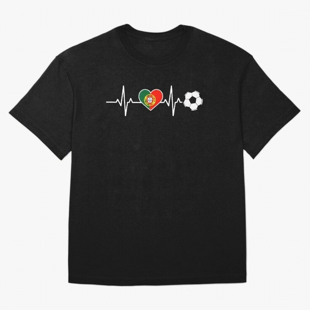 Portugal Football Heartbeat | Sele??o Das Quinas Soccer Fan Classic T-Shirt Celebrate Fan Culture around Match Day Hype around FIFA World Cup 2026 Group Stage, Messi, Neymar and Mbappe, England, France and Netherlands, Football Passion, Legendary