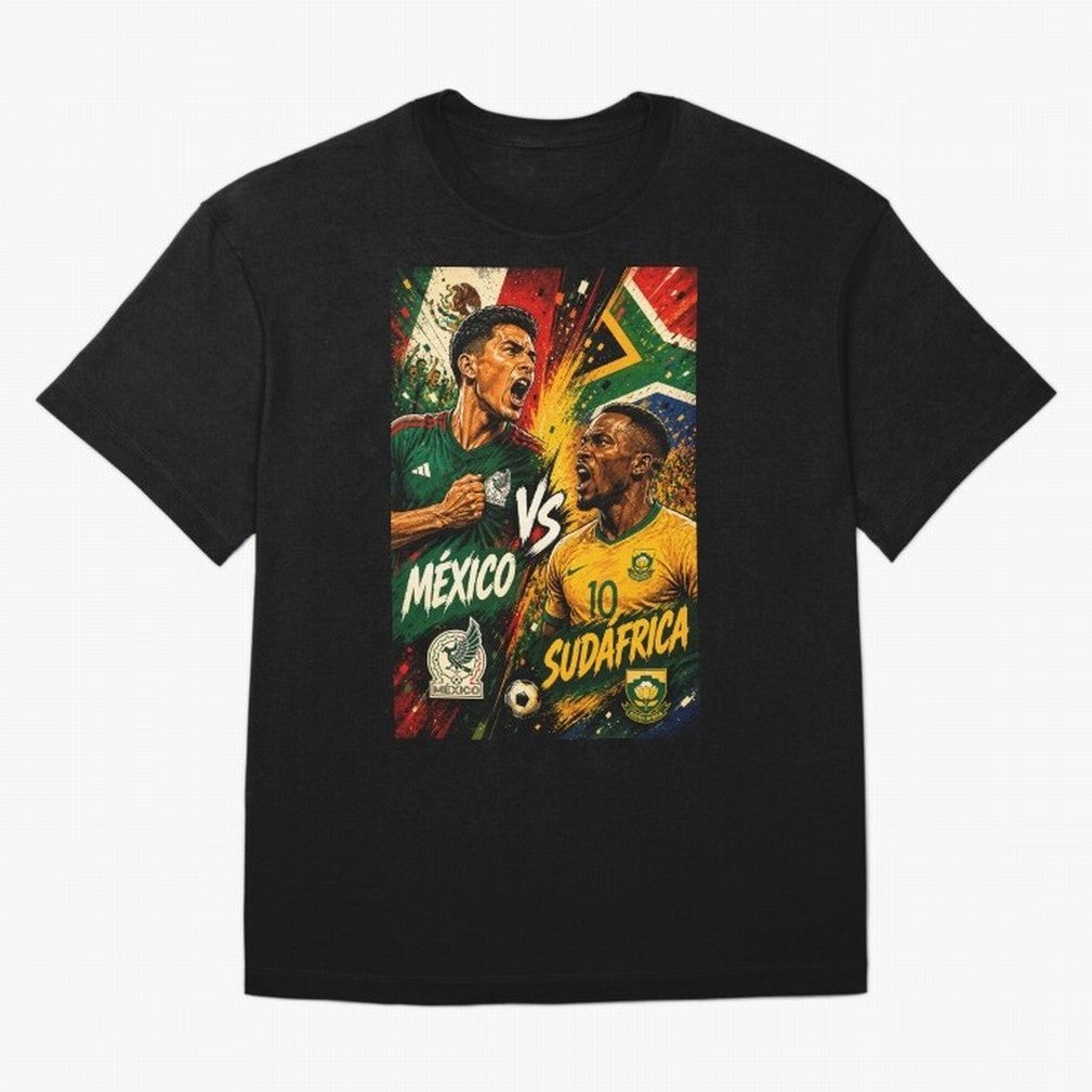 Mexico vs South Africa ¨C Group A FIFA World Cup 2026 | Retro Comic Football Jersey Classic T-Shirt Fuel Your Fan Pride for Global Football Passion for FIFA World Cup 2026 Group Stage, Centered on Messi, Neymar and Mbappe, Germany, Stadium