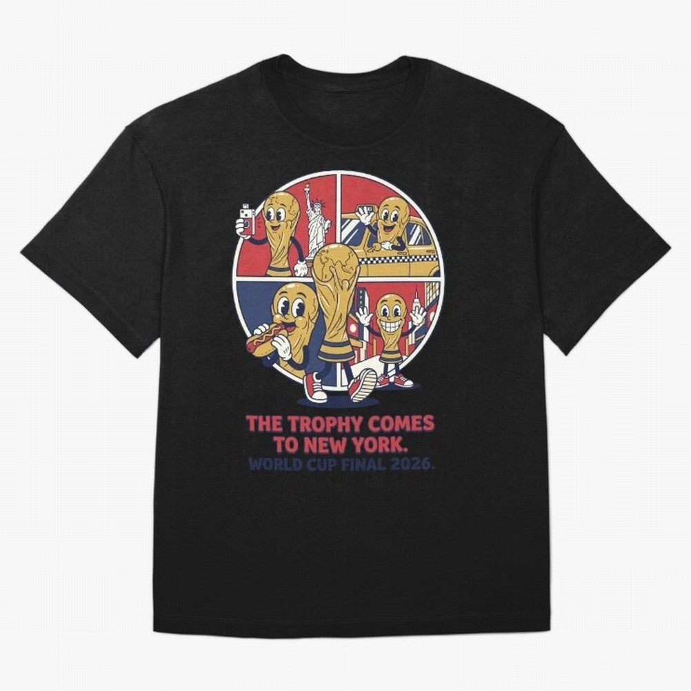 The Trophy Comes to New York ¡ª World Cup Final V2 Classic T-Shirt Live for the Drama of Global Football Passion for FIFA World Cup 2026 Group Stage, Capturing Messi, CR7 and Mbappe, Portugal, Spain and Germany, Match Day Excitement, Supporter