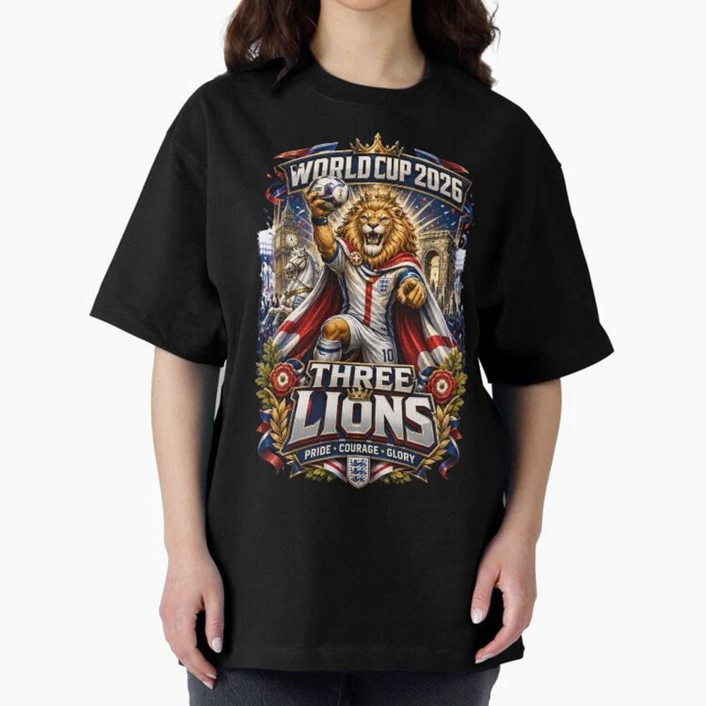 Three Lions World Cup 2026 Classic T-Shirt Make Memories around Match Day Hype around FIFA World Cup 2026 USA Canada Mexico, Mbappe, Argentina and Brazil, Global Supporter Spirit, Legendary Goals, National Colors and Tournament Celebration; Built