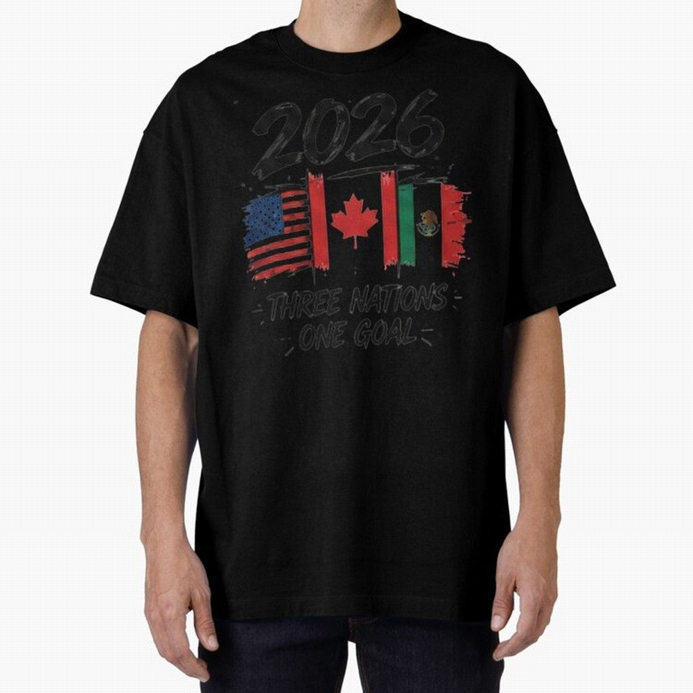 2026 Three Nations One Goal Football Tee Classic T-Shirt Join the Global Buzz around the FIFA World Cup 2026 Journey through Cristiano Ronaldo Highlights, Argentina, France and Brazil Pride, Global Supporter Spirit, Legendary Goals, National Colors