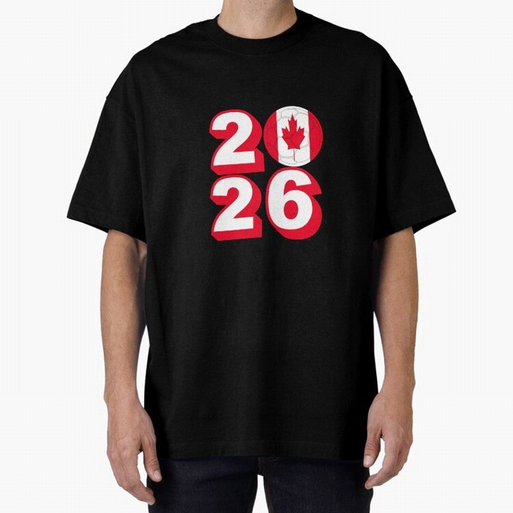 Canada 2026 Soccer Ball Graphic Design Classic T-Shirt Celebrate Unforgettable Nights in Global Football Passion for FIFA World Cup 2026 USA Canada Mexico, Centered on Messi and Cristiano Ronaldo, Argentina, Vintage Soccer Flavor, Modern Football