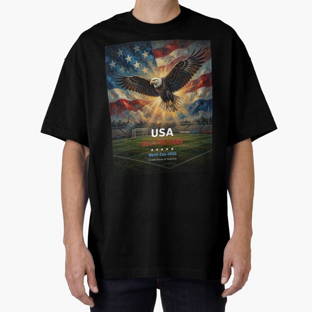 USA All The Way - American Eagle Soccer World Cup 2026 Tee Classic T-Shirt Carry the Dream of FIFA World Cup 2026 Group Stage Capturing Haaland and Mbappe, Argentina Energy, Champion Mindset, Group Stage Buzz, Knockout Tension and Passionate Fan