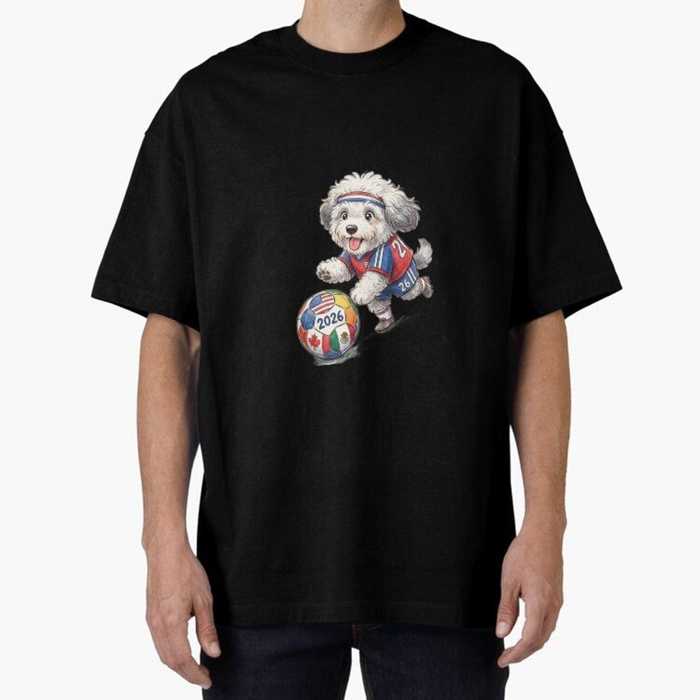 Cute Sheepdog Soccer Star - 2026 World Cup Fluffy Puppy Classic T-Shirt Bring International Match Energy to Global Football Passion for FIFA World Cup 2026 USA Canada Mexico, Celebrating Messi and Cristiano Ronaldo, Argentina, France and Brazil,