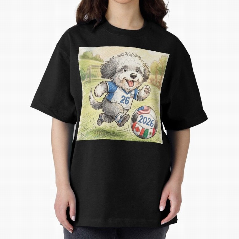 Cute Sheepdog Soccer Star - 2026 World Cup Fluffy Puppy Classic T-Shirt Join the Countdown to FIFA World Cup 2026 USA Canada Mexico with Cristiano Ronaldo, Haaland and CR7, Brazil Energy, Game Day Rituals, Football Legends, Country Pride and the