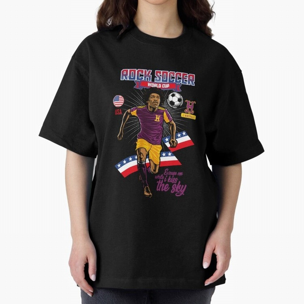 Rock Soccer World Cup Classic T-Shirt Honor the Football Icons of FIFA World Cup 2026 USA Canada Mexico Spirit, Featuring Spain, Haaland and Mbappe, Match Day Excitement, Supporter Culture, Golden Goals and Global Football Passion; Great for
