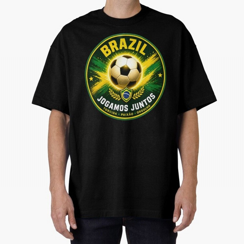 Vibrant and Elegant Brazil Soccer Emblem Classic T-Shirt Make Every Kick Count in FIFA World Cup 2026 with Cristiano Ronaldo, England and Germany Energy, Global Supporter Spirit, Legendary Goals, National Colors and Tournament Celebration; Ideal