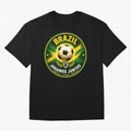 Vibrant and Elegant Brazil Soccer Emblem Classic T-Shirt Make Every Kick Count in FIFA World Cup 2026 with Cristiano Ronaldo, England and Germany Energy, Global Supporter Spirit, Legendary Goals, National Colors and Tournament Celebration; Ideal