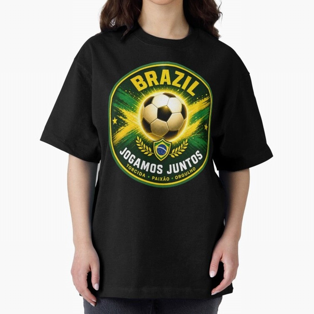 Vibrant and Elegant Brazil Soccer Emblem Classic T-Shirt Make Every Kick Count in FIFA World Cup 2026 with Cristiano Ronaldo, England and Germany Energy, Global Supporter Spirit, Legendary Goals, National Colors and Tournament Celebration; Ideal