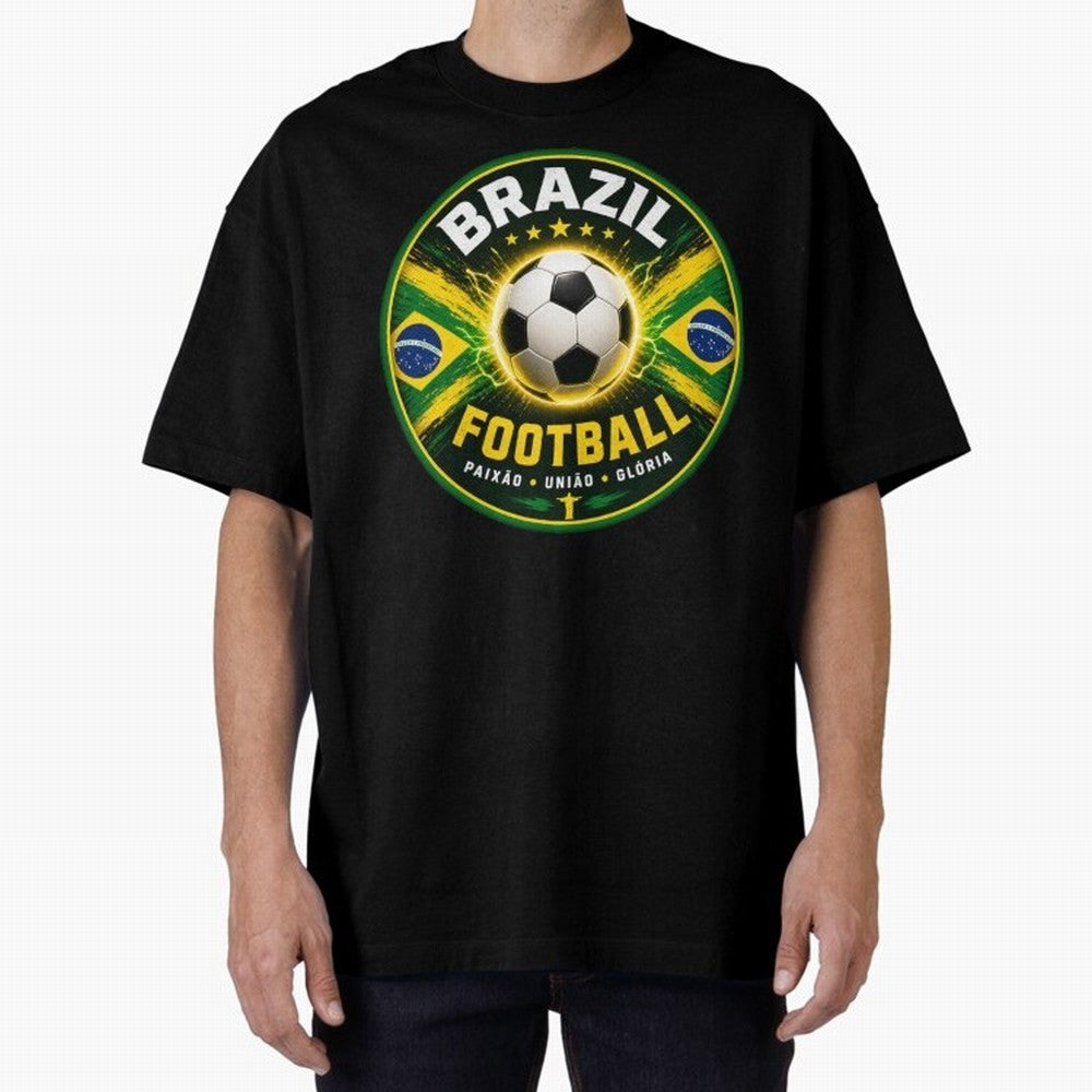Elegant Brazil Football Emblem Classic T-Shirt Relive the Noise and Pride of Global Football Passion for FIFA World Cup 2026, Filled with Neymar, Haaland and Cristiano Ronaldo, Brazil, Portugal and Argentina, Goal Celebration Energy, Supporter