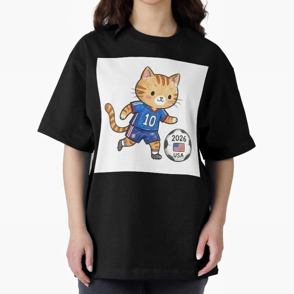 USA Soccer Cat #10 - 2026 World Cup Fan Art Classic T-Shirt Bring FIFA World Cup 2026 Group Stage Filled with Cristiano Ronaldo, Haaland and CR7, Brazil, Portugal and Argentina Energy, Stadium Memories, Football Loyalty, International Chants and