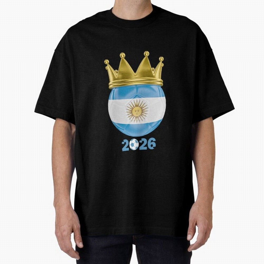 Argentina Football Champion Crown 2026 Classic T-Shirt Turn Up for Global Football Passion for FIFA World Cup 2026 Group Stage, Connected to Neymar, Haaland and Cristiano Ronaldo, France, Soccer Culture, Superstar Moments, National Team Dreams and