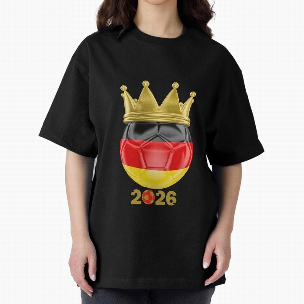 Germany Football Champion Crown 2026 Classic T-Shirt Relive Legendary Nights from the FIFA World Cup 2026 Group Stage Journey through CR7 and Messi Highlights, Portugal Pride, Retro Football Energy, Iconic Rivalries, Trophy Chase Drama and Stadium
