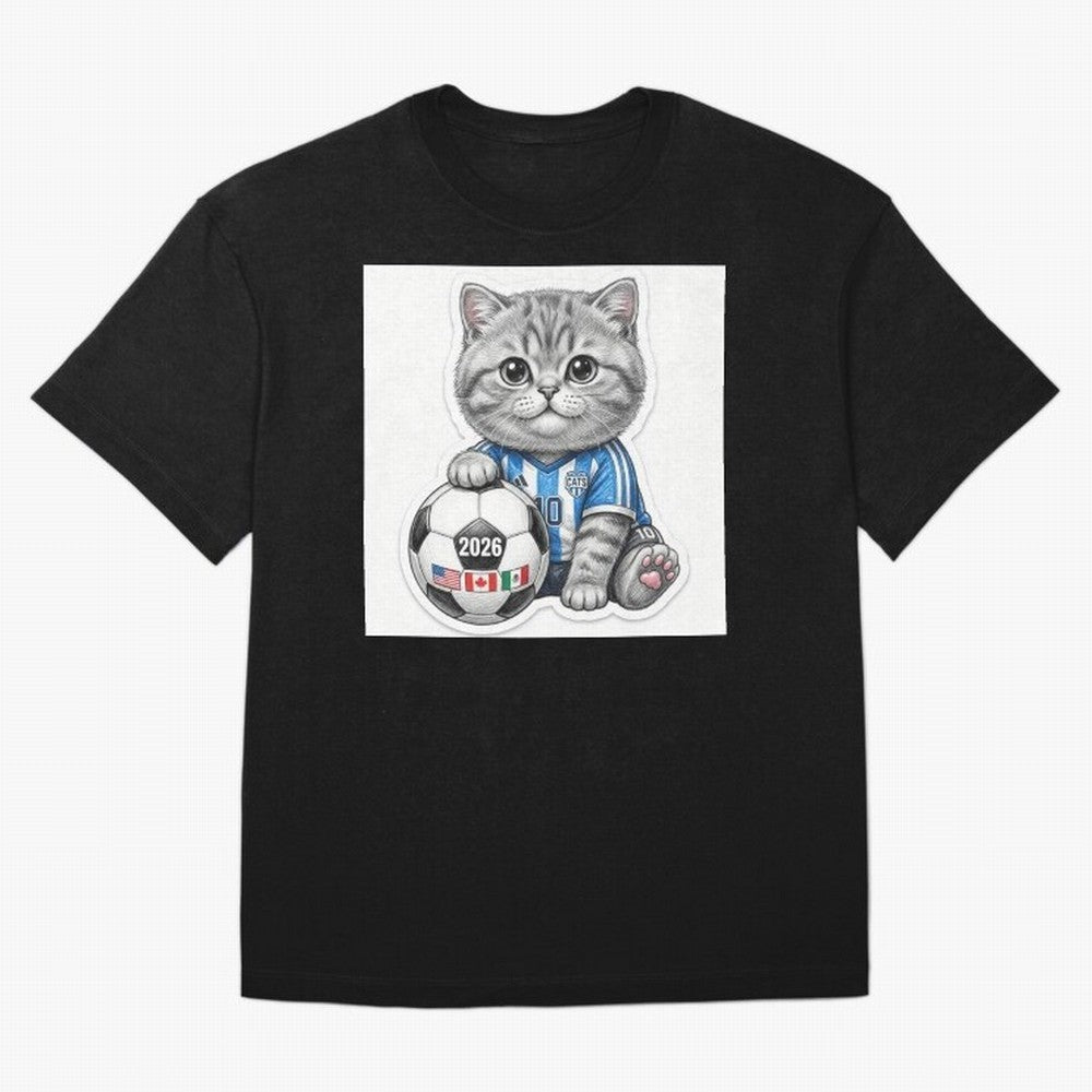 Cute Soccer Kitten #10 - FIFA 2026 World Cup Fan Art Classic T-Shirt Celebrate Fan Culture around FIFA World Cup 2026 for Fans of Messi and Argentina, Bringing Championship Spirit, Famous Goals, Roaring Crowds and International Football Unity;