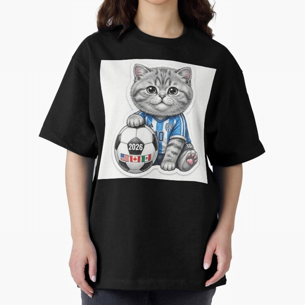 Cute Soccer Kitten #10 - FIFA 2026 World Cup Fan Art Classic T-Shirt Celebrate Fan Culture around FIFA World Cup 2026 for Fans of Messi and Argentina, Bringing Championship Spirit, Famous Goals, Roaring Crowds and International Football Unity;
