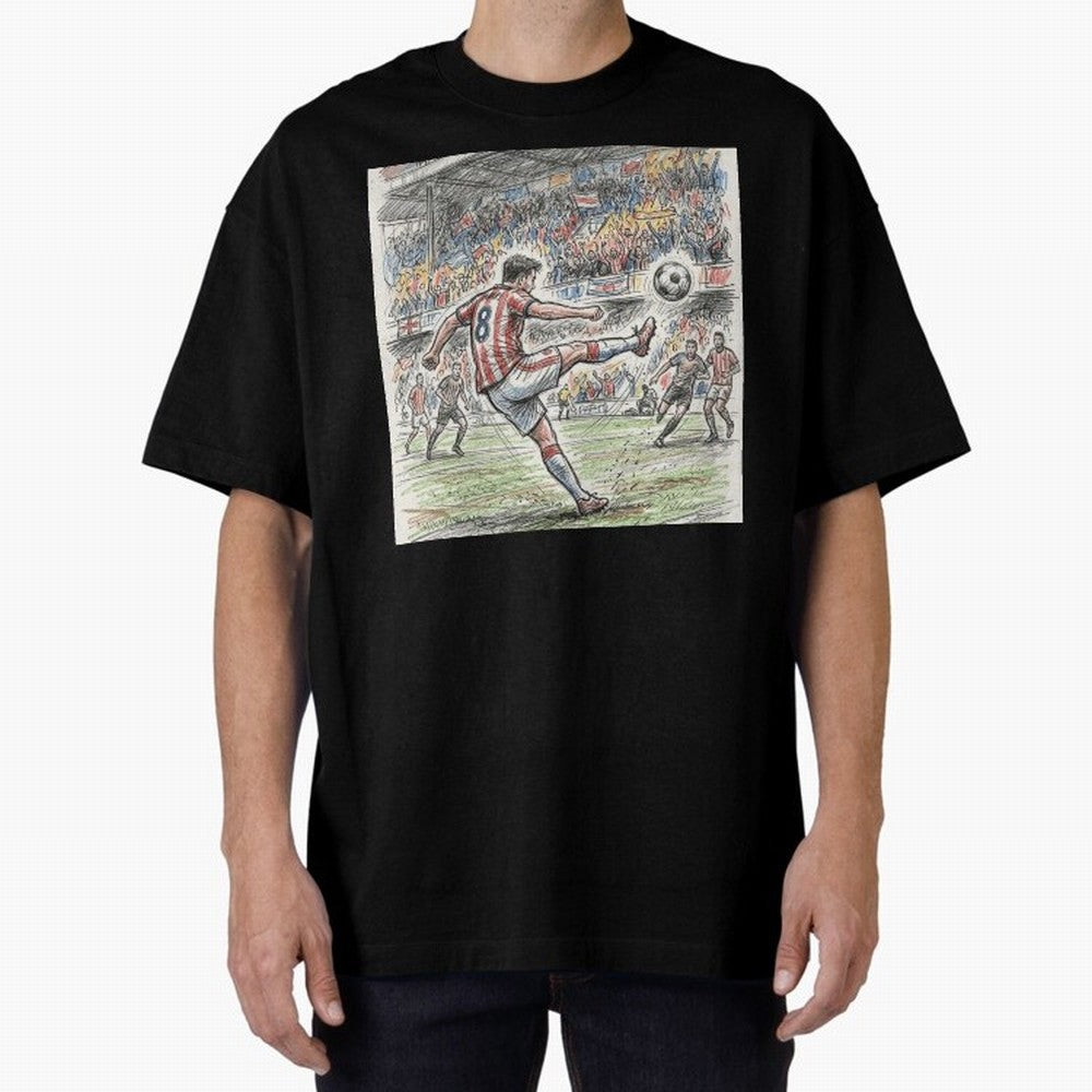 The Decisive Goal - Player #8 Stadium Action Illustration Classic T-Shirt Show Love for Legendary Goals in FIFA World Cup 2026 Filled with Messi, Neymar and Mbappe, Spain Energy, Supporter Pride, Iconic Celebrations, Legendary Names and Global