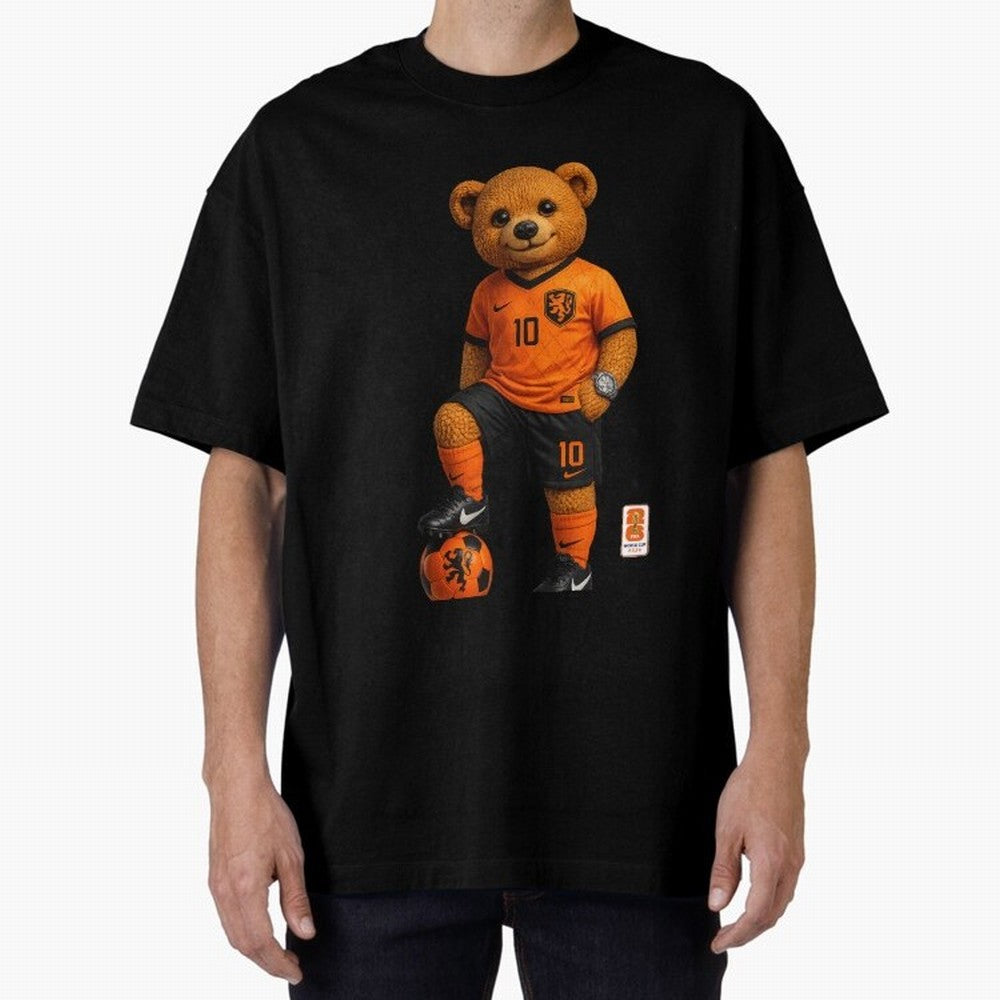 Netherlands Soccer Bear World Cup Teddy Bear Classic T-Shirt Feel the Roar of Global Football Passion for FIFA World Cup 2026, with Neymar, Haaland and Cristiano Ronaldo, Spain, Championship Spirit, Famous Goals, Roaring Crowds and International