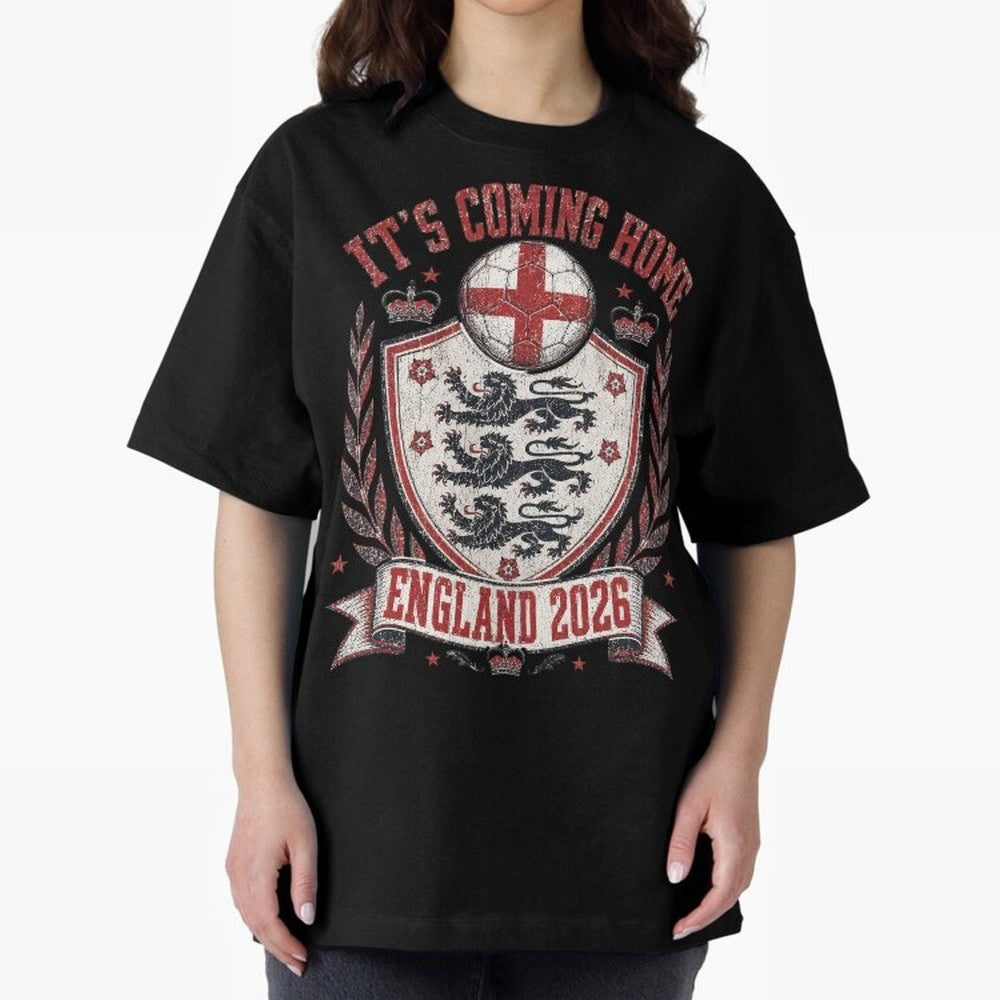 It's Coming Home England 2026 World Cup Soccer T-Shirt Classic T-Shirt Represent FIFA World Cup 2026 Spirit, Inspired by Spain, Mbappe and Neymar, Match Day Excitement, Supporter Culture, Golden Goals and Global Football Passion; Built for