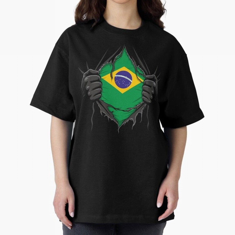 Brazil Flag - National Team Fans Classic T-Shirt Cheer through Every Moment of Global Football Passion for FIFA World Cup 2026, Inspired by Mbappe, Spain, Football Festival Excitement, Trophy Ambitions, Country Rivalries and Star Player Buzz;