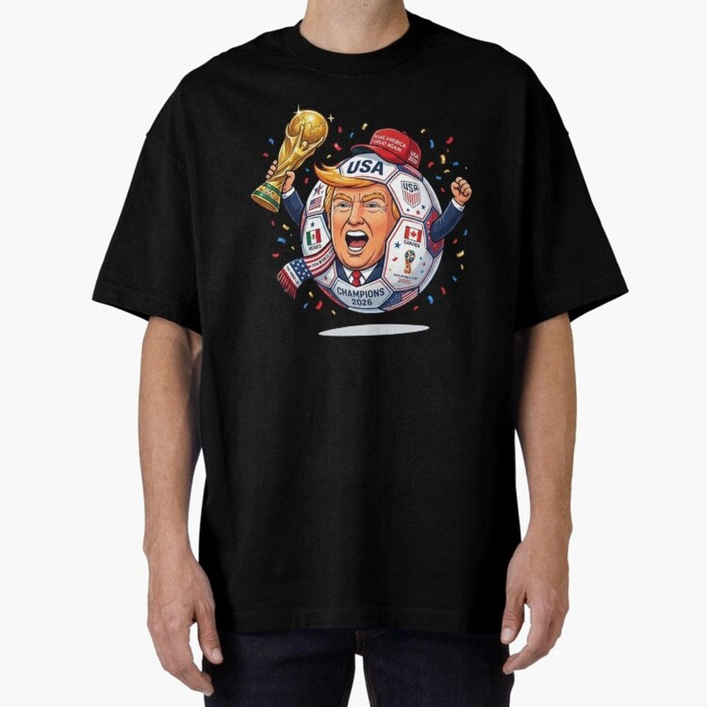 Donald Trump 2026 World Cup Soccer Champion Illustration Classic T-Shirt Elevate Match Day Hype around FIFA World Cup 2026 Group Stage, Haaland, Argentina and Brazil, Stadium Memories, Football Loyalty, International Chants and Championship
