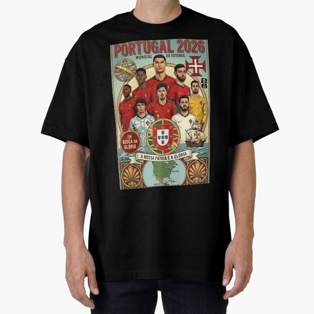 Portugal 2026 ¨C In Search of Glory Classic T-Shirt Upgrade Global Football Passion for FIFA World Cup 2026 Group Stage, Featuring Neymar, England, France and Netherlands, Vintage Soccer Flavor, Modern Football Stars, National Flags and Final Night