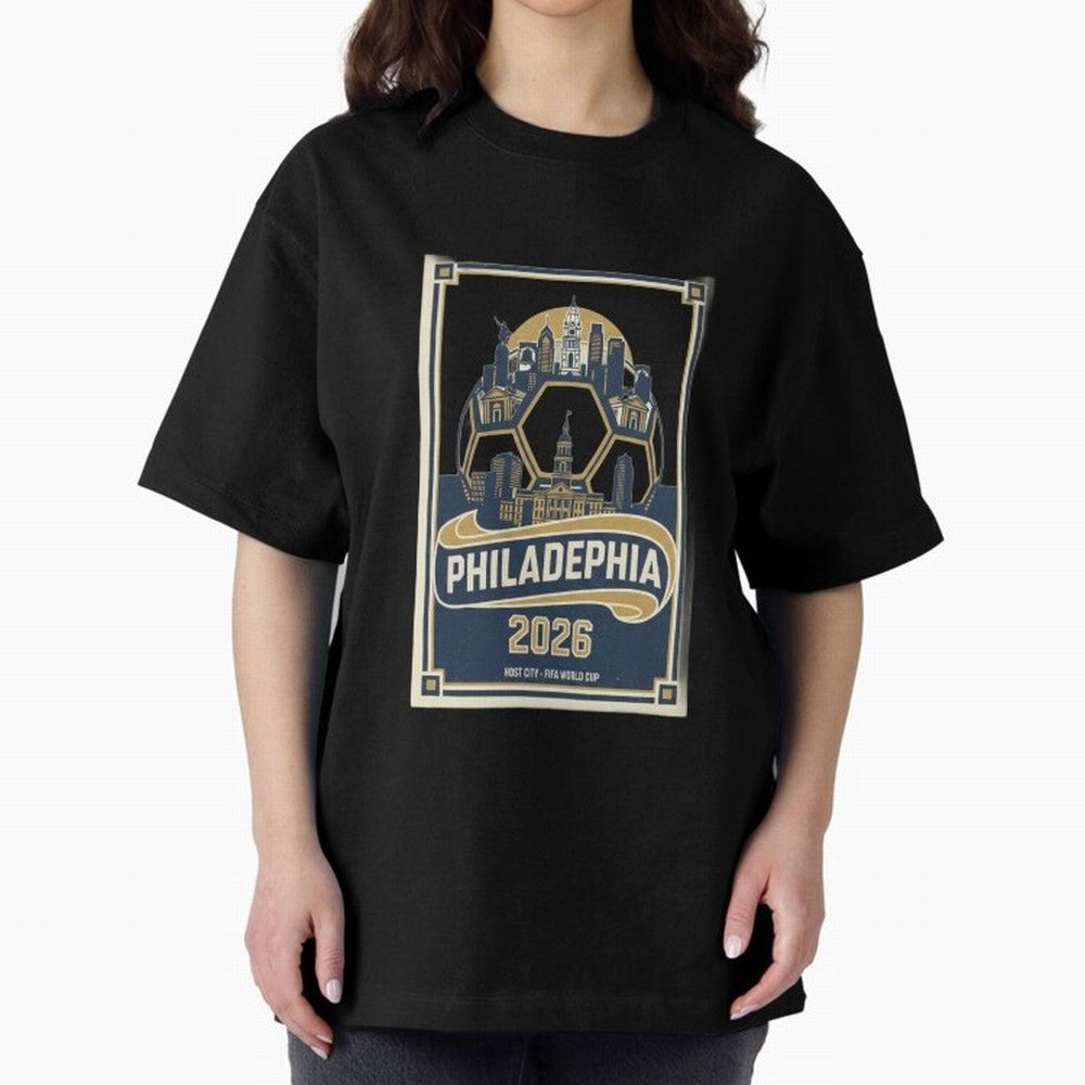 Philadelphia 2026 ¨C Vintage Soccer Host City Tee Classic T-Shirt Celebrate Unforgettable Nights in Global Football Passion for FIFA World Cup 2026 Group Stage, Built around Mbappe and Neymar, Portugal, Supporter Pride, Iconic Celebrations,
