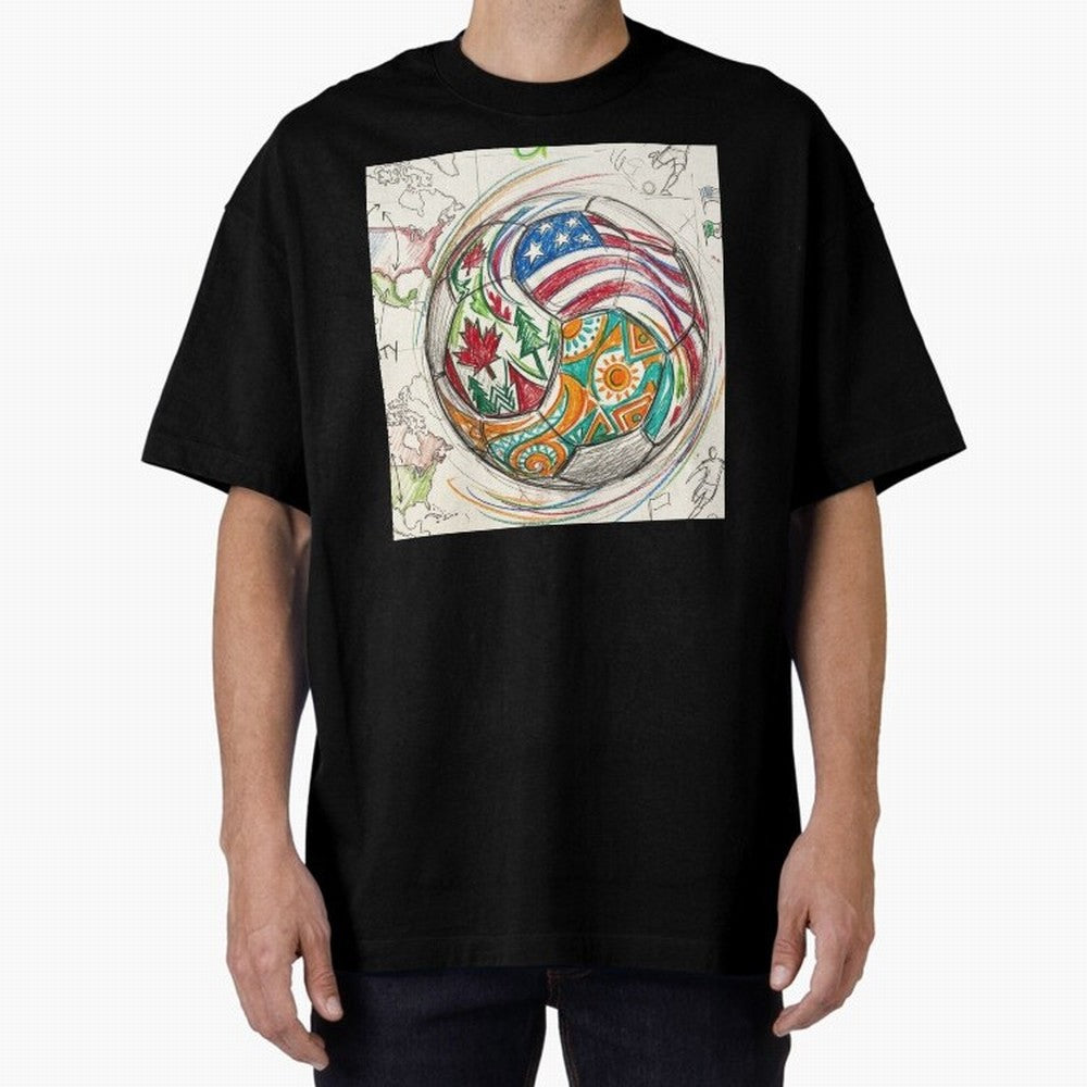 FIFA 2026 World Cup Unity Ball - Hand-Drawn Host Nations Art Classic T-Shirt Celebrate Rivalries and Pride in Global Football Passion for FIFA World Cup 2026 Group Stage, Connected to Cristiano Ronaldo, Portugal, Retro Football Energy, Iconic