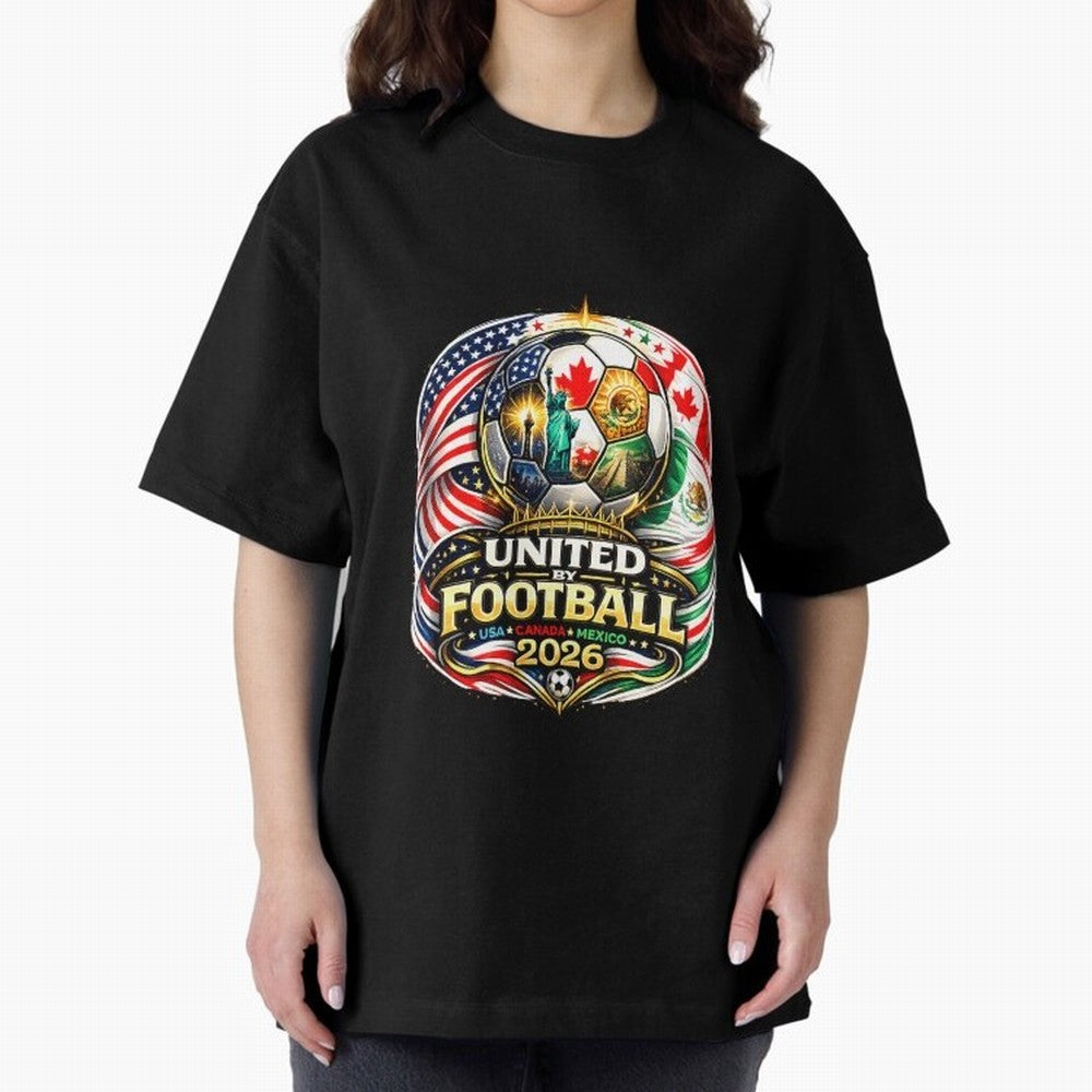 United By Football 2026 USA Canada Mexico Classic T-Shirt Fuel the Hype around FIFA World Cup 2026 Group Stage Spirit, with France and Portugal, Messi, Neymar and Mbappe, Vintage Soccer Flavor, Modern Football Stars, National Flags and Final Night