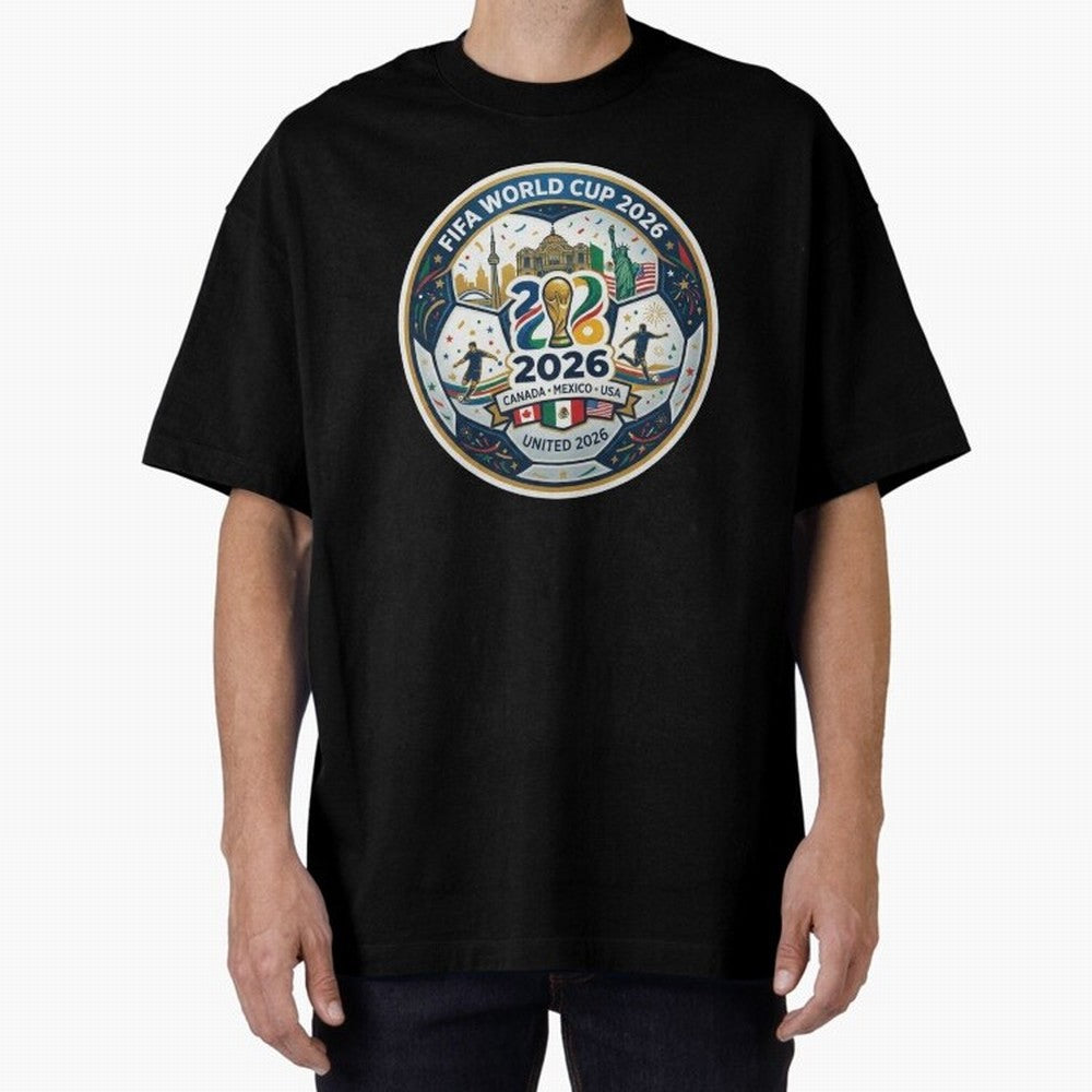 FIFA World Cup 2026 North America Commemorative Emblem Classic T-Shirt Support the Legends of FIFA World Cup 2026 USA Canada Mexico Inspired by Messi, Neymar and Mbappe, Argentina, France and Brazil Energy, Football History, Final Match Energy,