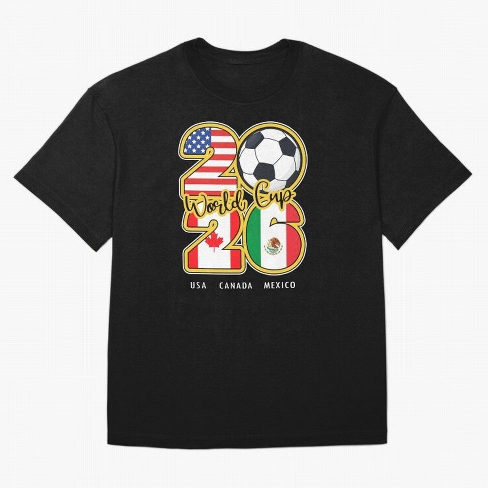 Usa Canada Mexico Soccer 2026 Oversized T-Shirt Represent the FIFA World Cup 2026 Group Stage Journey through Mbappe Highlights, Spain Pride, Retro Football Energy, Iconic Rivalries, Trophy Chase Drama and Stadium Atmosphere; Ideal for Football