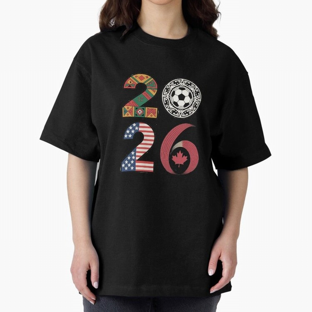 2026 Football Countries Design ¨C USA, Canada & Mexico Inspired Art Oversized T-Shirt Support the Legends of FIFA World Cup 2026 Spirit, Made for Argentina and Brazil, CR7, Champion Mindset, Group Stage Buzz, Knockout Tension and Passionate Fan