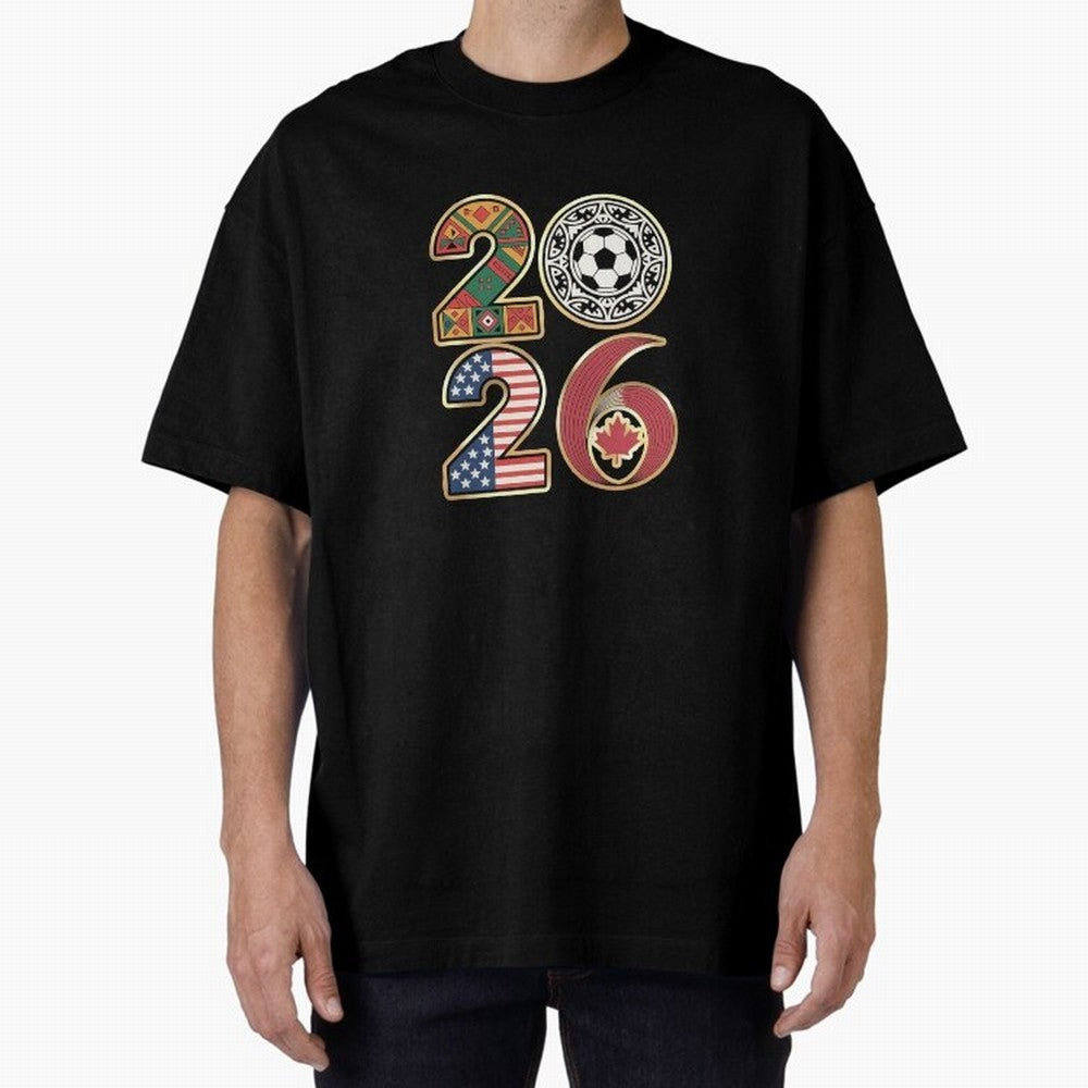 2026 Football Countries Design ¨C USA, Canada & Mexico Inspired Art Oversized T-Shirt Cheer through Every Moment of Global Football Passion for FIFA World Cup 2026 USA Canada Mexico, Made for Haaland and Mbappe, Spain and Netherlands, Football