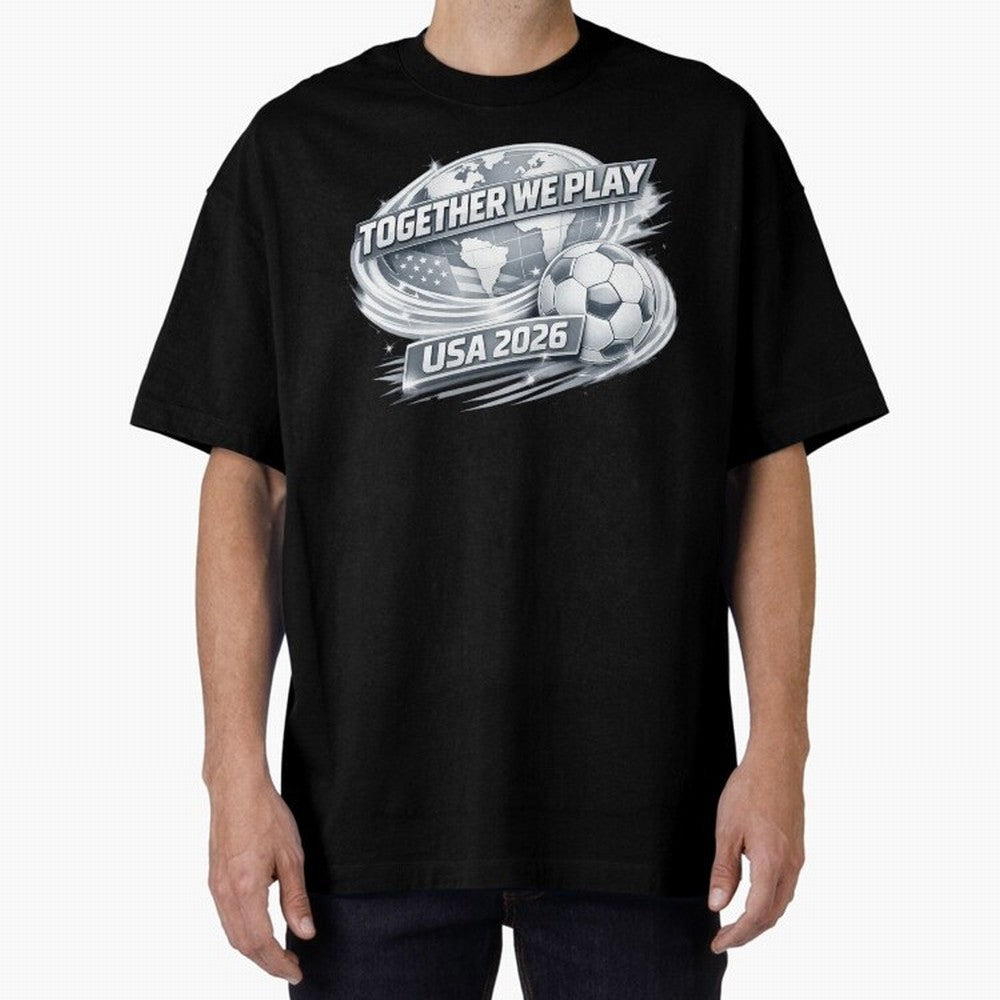 World Cup 2026 Oversized T-Shirt Feel the Trophy Chase of the FIFA World Cup 2026 Group Stage Journey through Haaland and Mbappe Highlights, England, France and Netherlands Pride, Vintage Soccer Flavor, Modern Football Stars, National Flags and