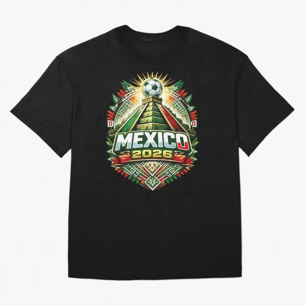 Mexico Soccer 2026 Art Oversized T-Shirt Follow the Road to FIFA World Cup 2026 USA Canada Mexico for Fans of Cristiano Ronaldo and Argentina and Brazil, Bringing Champion Mindset, Group Stage Buzz, Knockout Tension and Passionate Fan Culture;