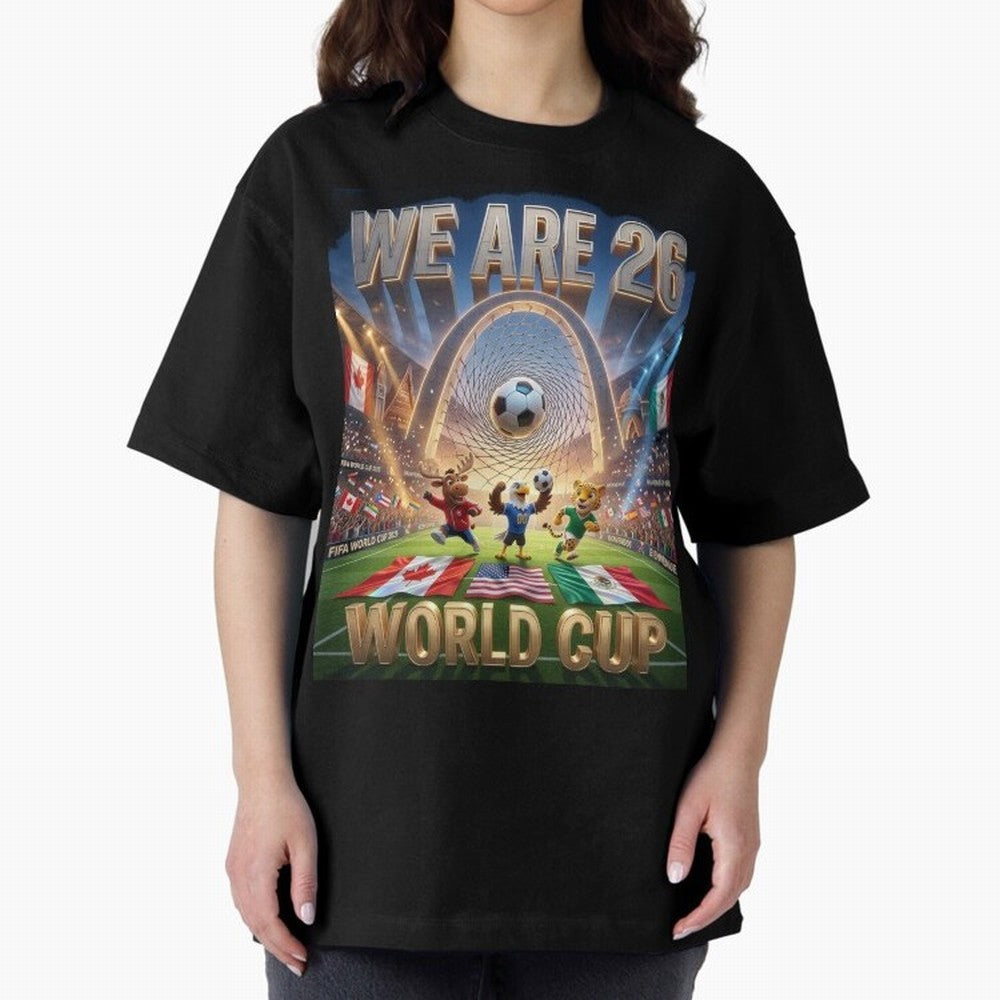 World cup 2026 Oversized T-Shirt Celebrate Fan Culture around FIFA World Cup 2026 Group Stage for Fans of Mbappe and Portugal, Spain and Germany, Bringing Tournament Hype, Historic Matchups, Family Viewing Parties and Global Sports Pride; Perfect