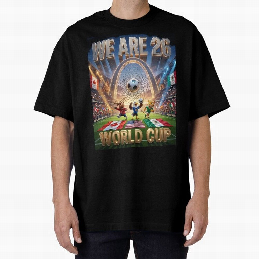World cup 2026 Oversized T-Shirt Celebrate Fan Culture around FIFA World Cup 2026 Group Stage for Fans of Mbappe and Portugal, Spain and Germany, Bringing Tournament Hype, Historic Matchups, Family Viewing Parties and Global Sports Pride; Perfect