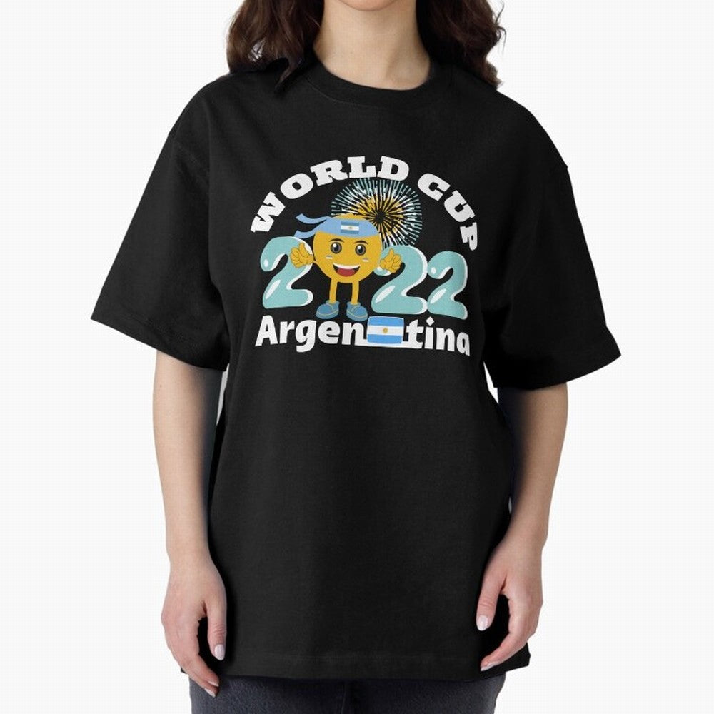 Football World Cup 2022 Winner. Argentina 2022. Oversized T-Shirt Keep the Legacy of FIFA World Cup 2026 Spirit, Capturing Spain and Netherlands, Cristiano Ronaldo, Haaland and CR7, Global Supporter Spirit, Legendary Goals, National Colors and