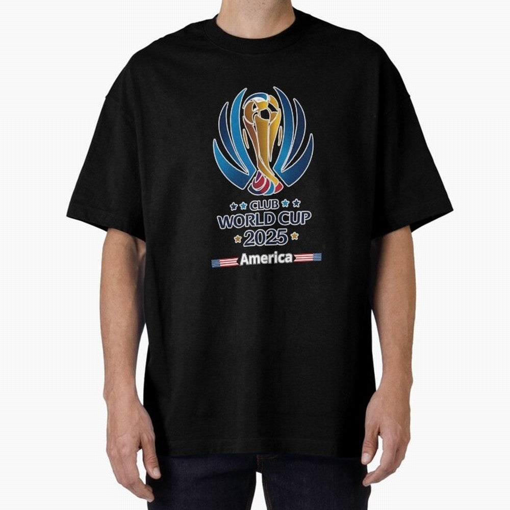 Club World Cup Oversized T-Shirt Honor Champions and Dreams in FIFA World Cup 2026 USA Canada Mexico Connected to Messi and Cristiano Ronaldo, Argentina and Brazil Energy, Championship Spirit, Famous Goals, Roaring Crowds and International Football