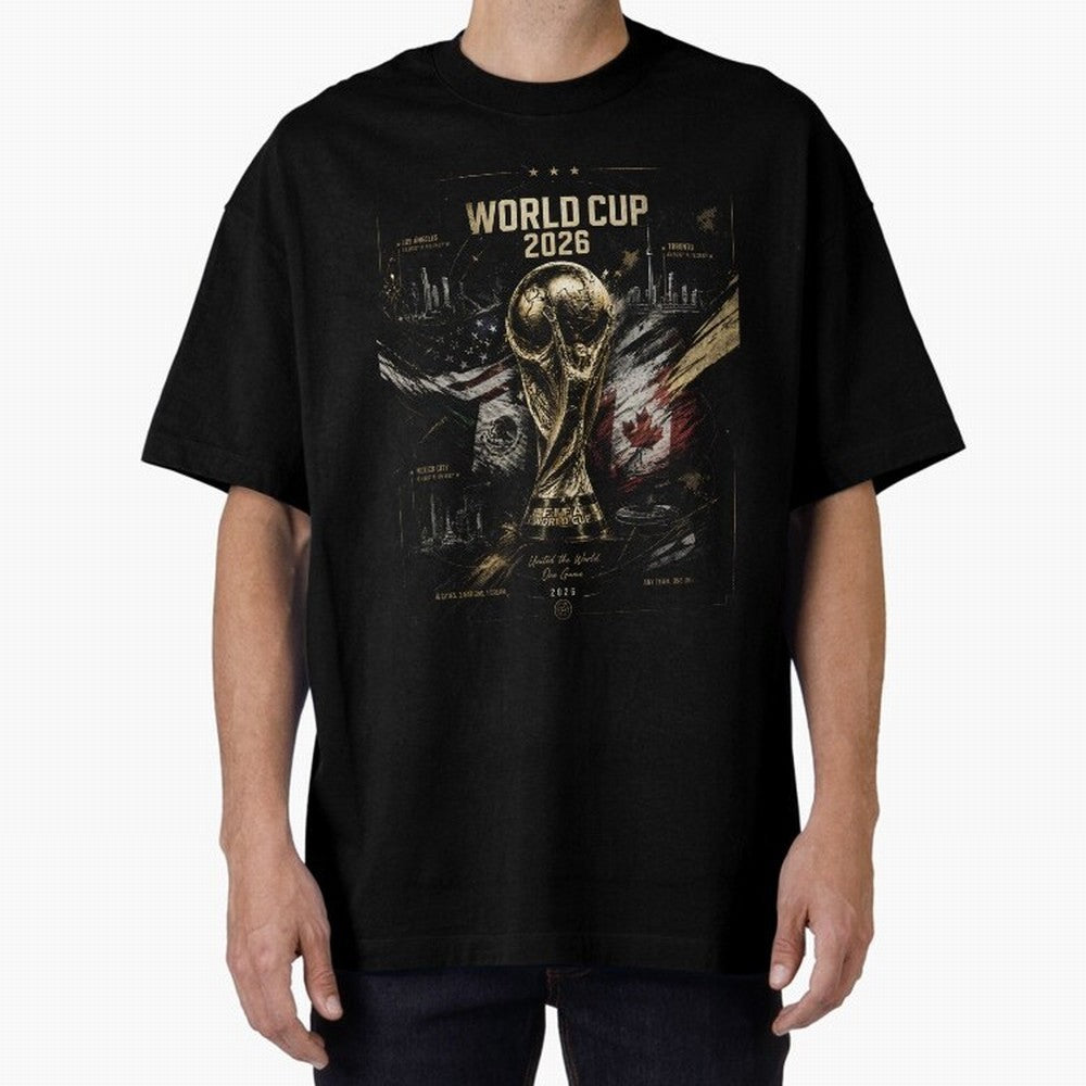 2026 FIFA World Cup Oversized T-Shirt Represent Fans Who Live for Match Day Hype around FIFA World Cup 2026 Group Stage, Messi and Cristiano Ronaldo, Argentina, France and Brazil, Football Passion, Legendary Performances, Festival Vibes and