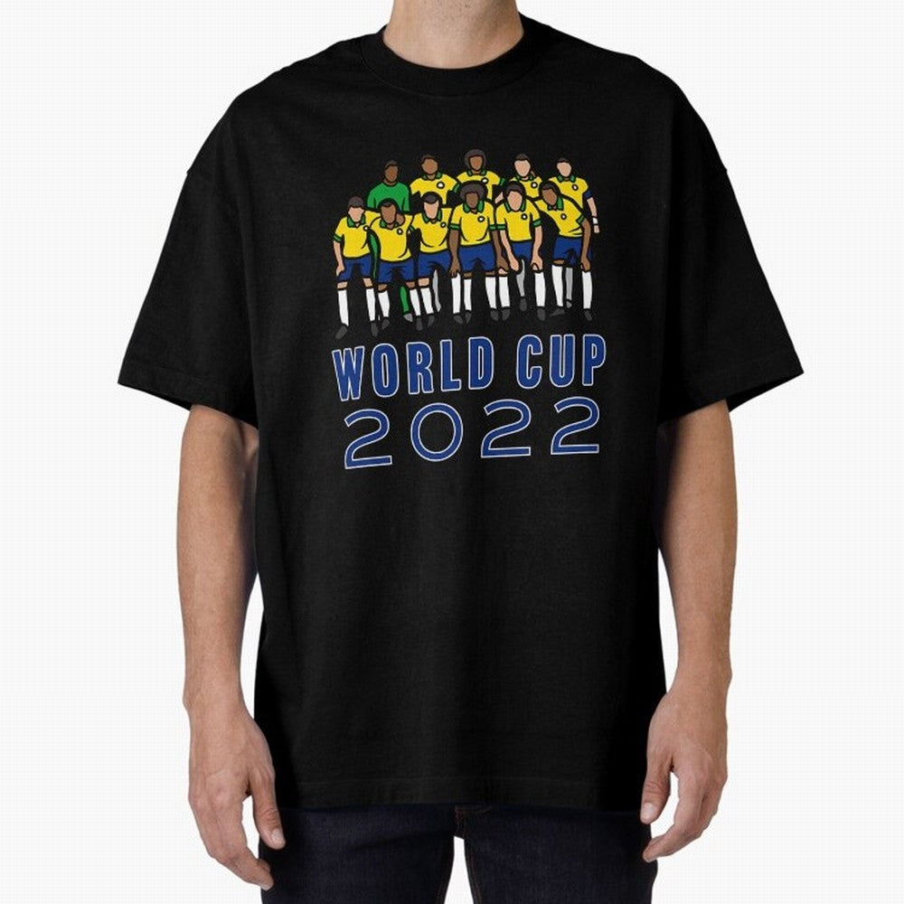 World Cup 2022 Oversized T-Shirt Join Supporters Worldwide for FIFA World Cup 2026 USA Canada Mexico Inspired by Neymar, Haaland and Cristiano Ronaldo, Brazil Energy, Football Festival Excitement, Trophy Ambitions, Country Rivalries and Star Player