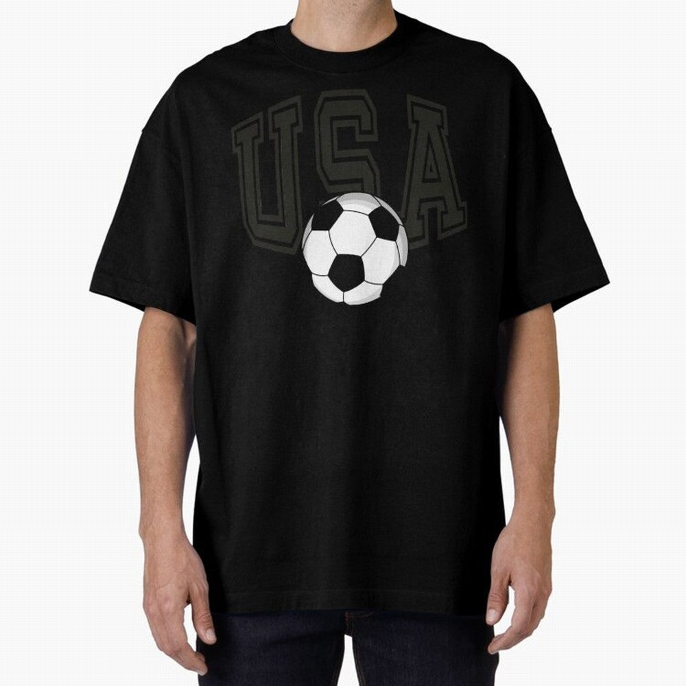USA soccer ball American world cup 2026 fan Oversized T-Shirt Relive Global Football Passion for FIFA World Cup 2026 USA Canada Mexico, Centered on Neymar, Haaland and Cristiano Ronaldo, Argentina, France and Brazil, Retro Football Energy, Iconic