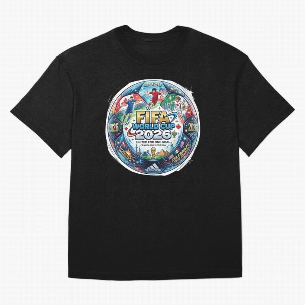 FIFA World Cup 2026 Official Match Ball Concept Art - Canada Mexico USA Oversized T-Shirt Feel the Trophy Chase of the FIFA World Cup 2026 USA Canada Mexico Journey through CR7 Highlights, Argentina, France and Brazil Pride, Match Day Excitement,
